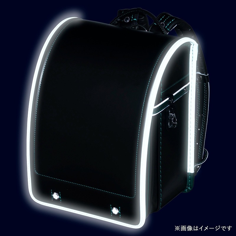 フィットちゃんランドセル アレモ(クロ×グリーン)安ピカッタイプ+楽ッション軽量タイプ