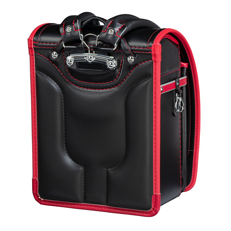 フィットちゃんランドセル アレモ(クロ×レッド)安ピカッタイプ+楽ッション軽量タイプ