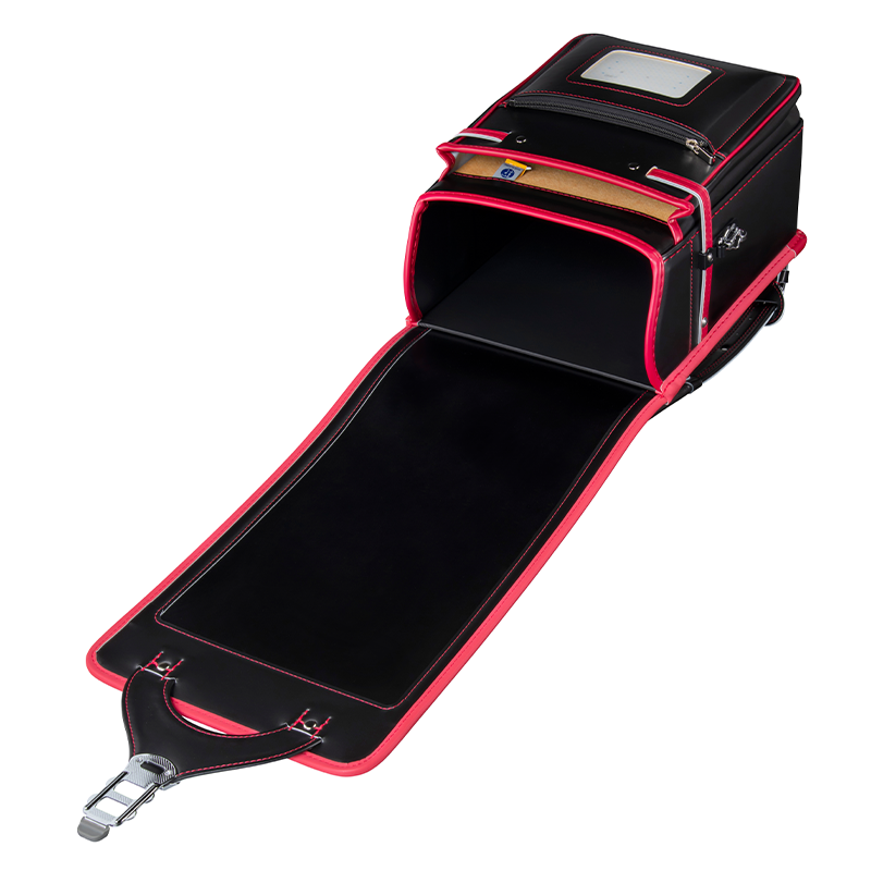 フィットちゃんランドセル アレモ(クロ×レッド)安ピカッタイプ+楽ッション軽量タイプ