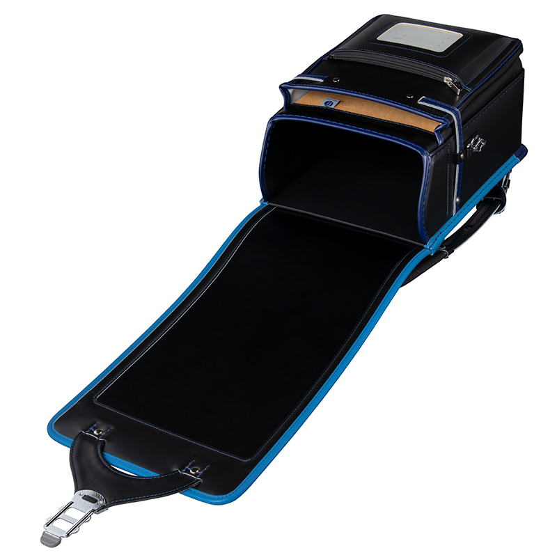 フィットちゃんランドセル アレモ(クロ×マリン)安ピカッタイプ+楽ッション軽量タイプ