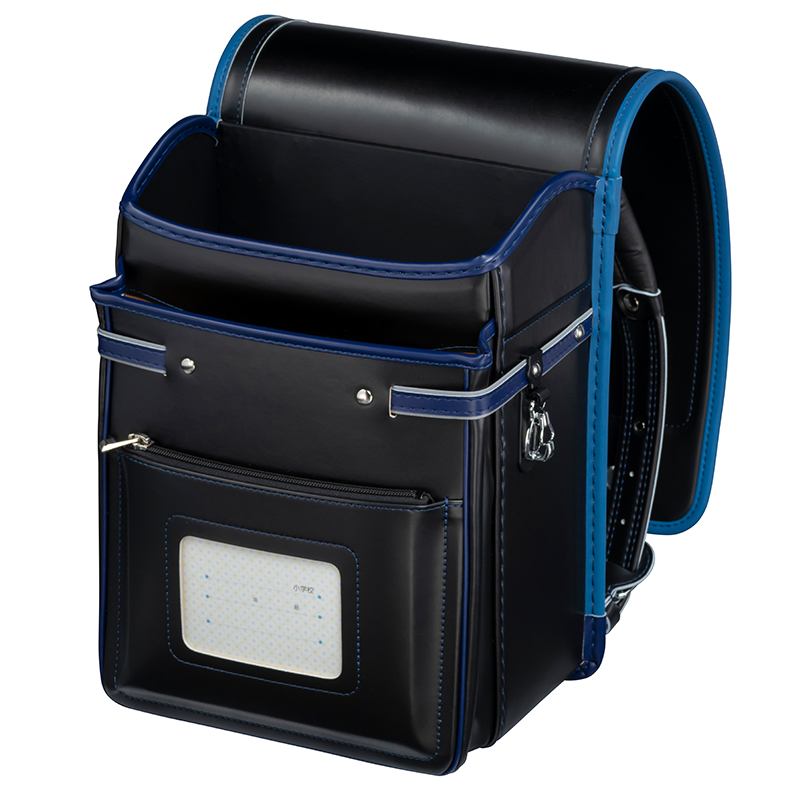 フィットちゃんランドセル アレモ(クロ×マリン)安ピカッタイプ+楽ッション軽量タイプ