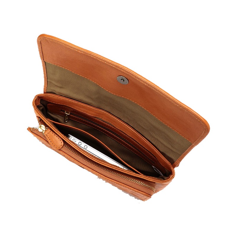 zucchero filato（ズッケロフィラート）本革お財布ショルダーバッグカブセブラウン