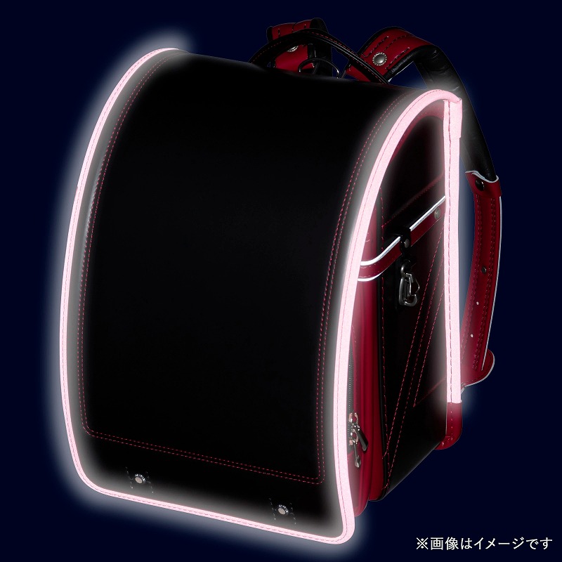 フィットちゃんランドセル ストリートファイン(クロ×レッド)安ピカッタイプ+楽ッション