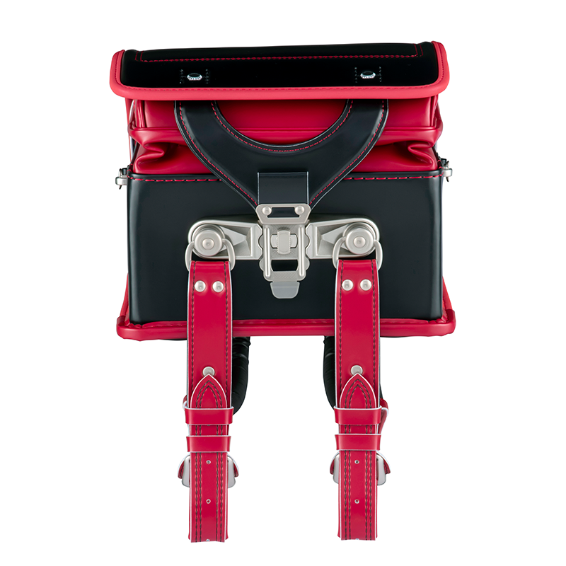 フィットちゃんランドセル ストリートファイン(クロ×レッド)安ピカッタイプ+楽ッション