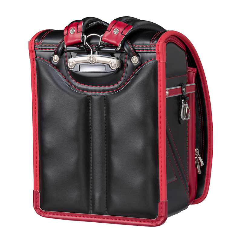 フィットちゃんランドセル ストリートファイン(クロ×レッド)安ピカッタイプ+楽ッション