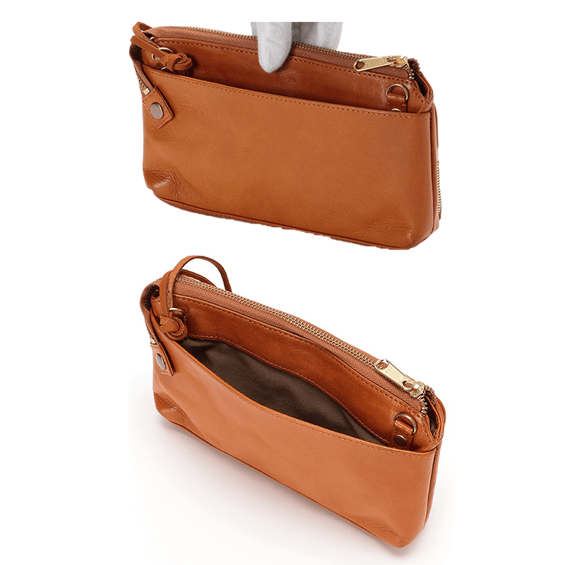 zucchero filato（ズッケロフィラート）本革お財布ショルダーバッグブラウン