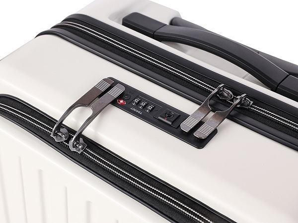 Dimitra　スーツケース　ADIM-FO　Sサイズ　ブラック　クリーム　38リットル　機内持ち込み　キャリーケース　フロントオープン　静音キャスター　TSAダイヤル式ロック