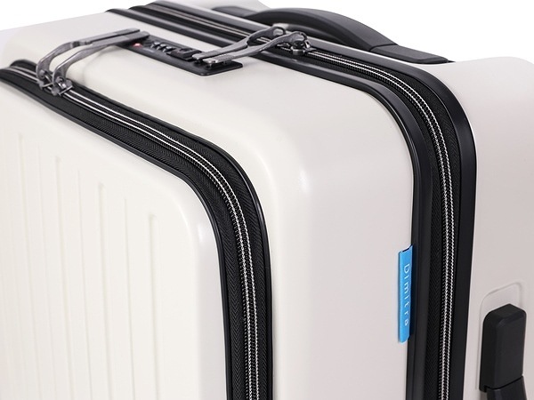 Dimitra　スーツケース　ADIM-FO　Sサイズ　ブラック　クリーム　38リットル　機内持ち込み　キャリーケース　フロントオープン　静音キャスター　TSAダイヤル式ロック