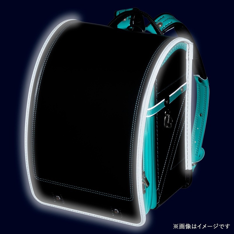 フィットちゃんランドセル ストリートファイン(クロ×パールエメラルド)安ピカッタイプ+楽ッション