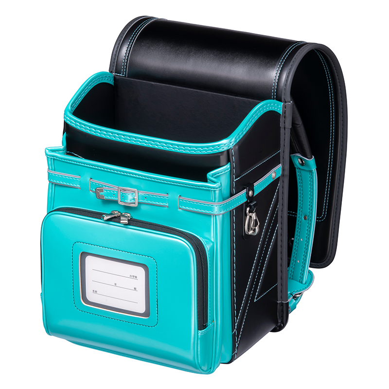 フィットちゃんランドセル ストリートファイン(クロ×パールエメラルド)安ピカッタイプ+楽ッション