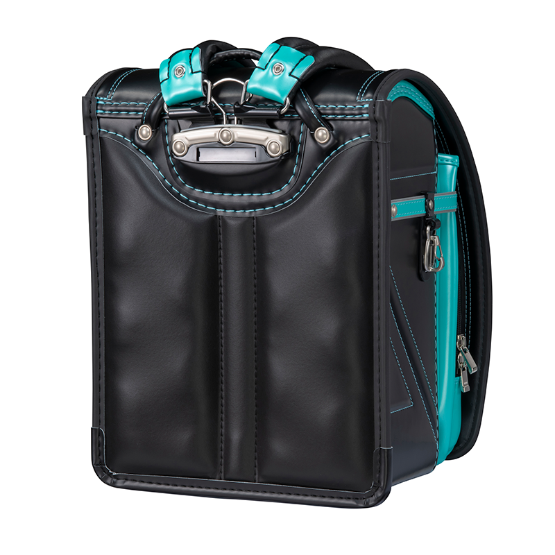 フィットちゃんランドセル ストリートファイン(クロ×パールエメラルド)安ピカッタイプ+楽ッション