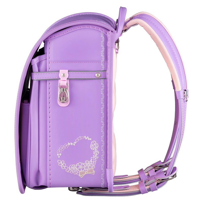 フィットちゃんランドセルルル・フラワー(ラベンダー×ラベンダー)安ピカッタイプ+楽ッション軽量タイプ