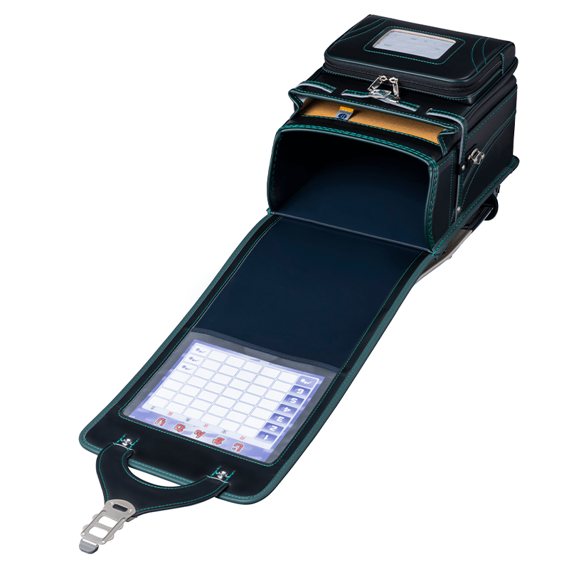 フィットちゃんランドセルグッドボーイ(クロ×グリーン)安ピカッタイプ