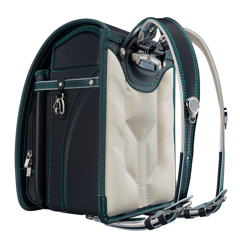 フィットちゃんランドセルグッドボーイ(クロ×グリーン)安ピカッタイプ