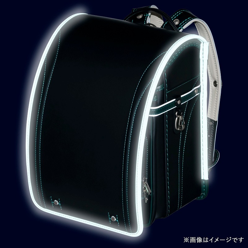 フィットちゃんランドセルグッドボーイ(クロ×グリーン)安ピカッタイプ