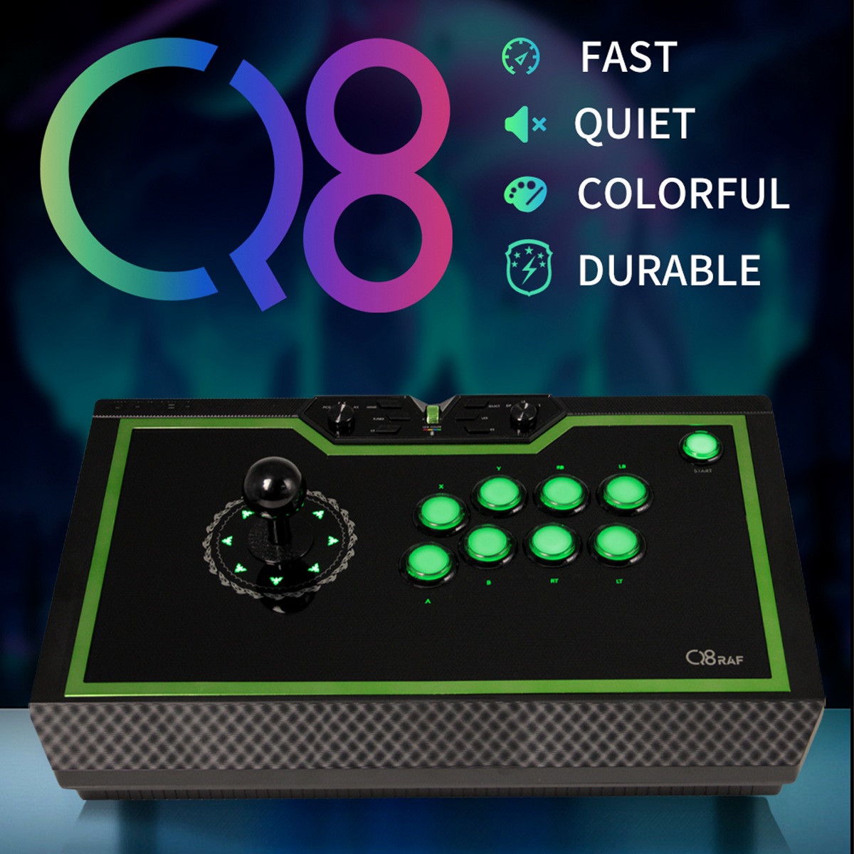 LEDŲܥ Qanba Q8 Silent Button Arcade Joystick  Q8 Ųܥ  祤ƥå (PCб) Gravity KS RGB LED Ųܥ & Ż JLF СܤŲܥǥ Q8-SR