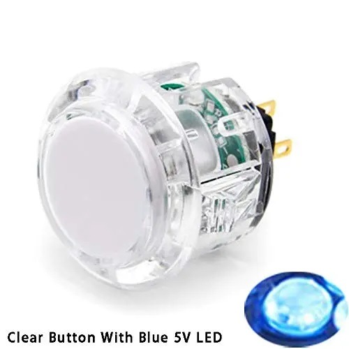 �ڥϥ���߼� LED 30�� ñ�ʡ�Qanba 30mm LED Arcade Button with Blue LED ������� 30mm LED ����ߥ͡������ ���������� �ܥ��� �֥롼 LED