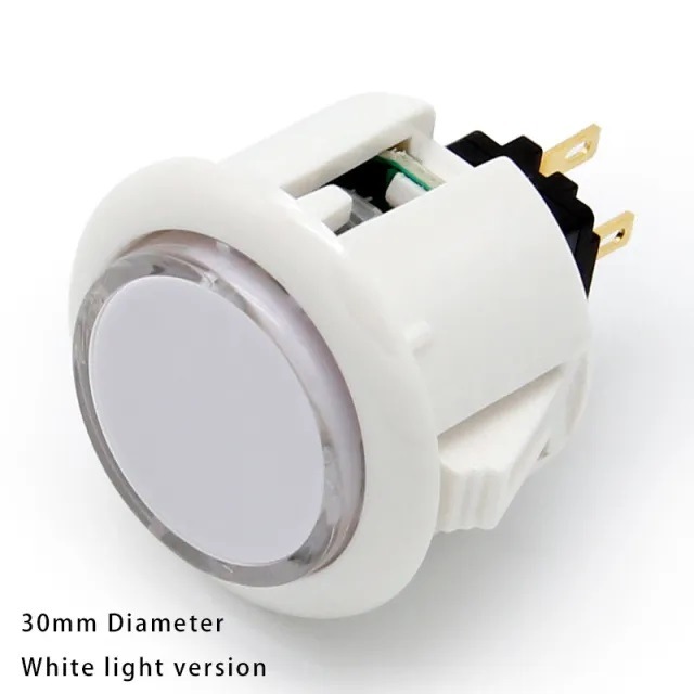 ハメ込み式 LED 30φ 単品】Qanba 30mm LED Arcade Button with
