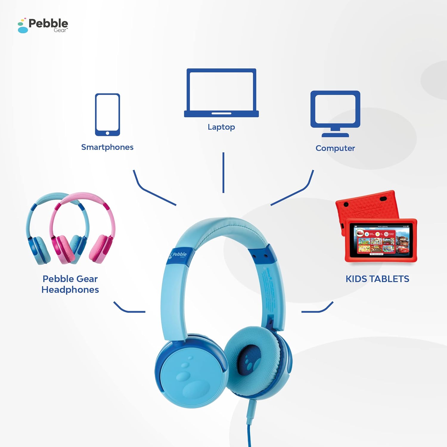 Pebble Gear �Ҷ��ѥإåɥե��� ���ƥ쥪���å��إåɥե��� 3.5mm����å������֥� 85dB�ܥ�塼���ߥå��� Ĵ����ǽ�ޤꤿ���߼��إåɥۥ� �����륤�䡼���å� ���ڶ�ͭ��ǽ 3D�ǥ����� �Хꥨ�������