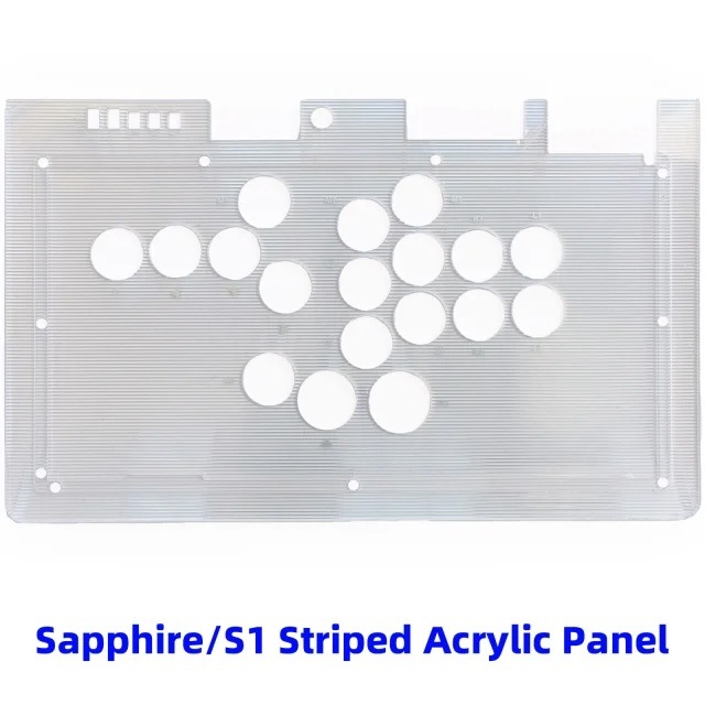 Qanba Sapphire S1 Arcade Controller Striped Transparent Acrylic Panal ������� ���ե����� ��С��쥹 ���������� ����ȥ����顼 Ʃ�� �������ѥͥ� ���ȥ饤����