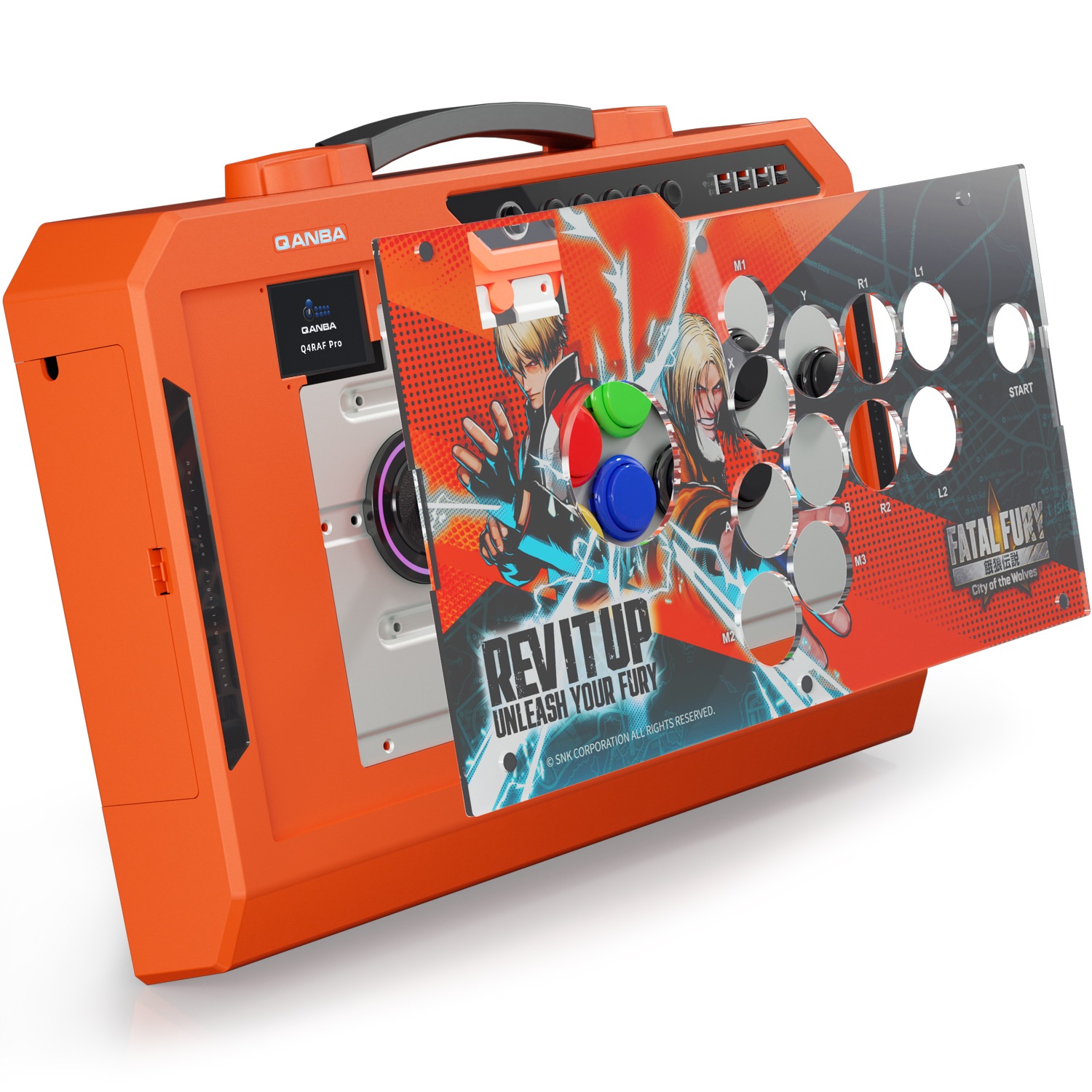 Qanba Q4 RAF Pro 8K Arcade Fight Stick - SNK�����饤���󥹾��� ��ϵ���� ������ ������� Q4 �ץ� 8K ���������� �ե����� ���ƥ��å� (PC�б�) 8000Hz �ݡ���󥰥졼�� Ķ��®�쥹�ݥ� 11�ܥ��� �����������ϥޥåԥ� OLED��˥��� ͭ��/2.4G/Bluetooth��³ �����Ż����ܥ���/��С�����  ��Ŭ�ޡ���������