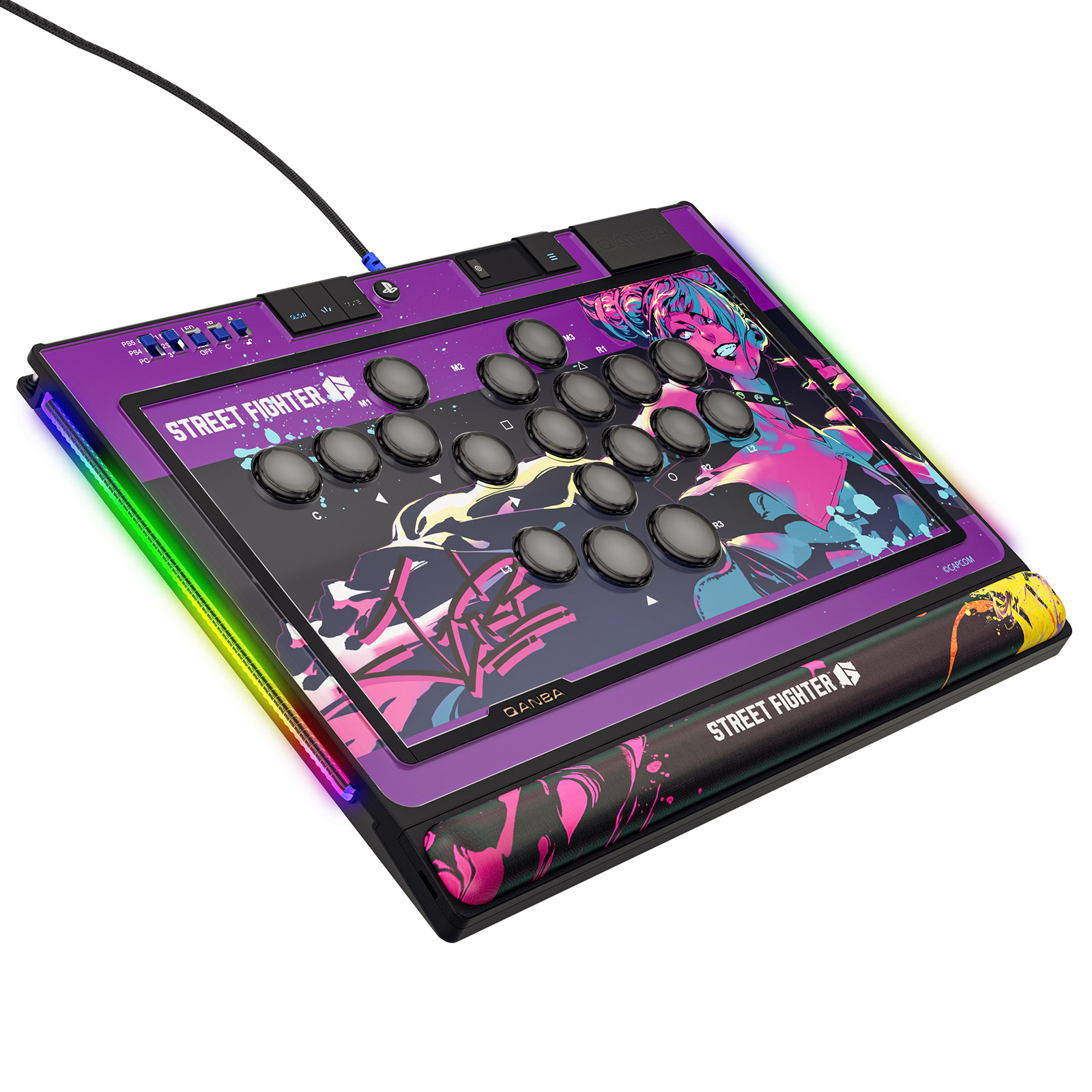 [������ŵ�դ�] Qanba SAPPHIRE �� Capcom Street Fighter 6 JURI Limited Edition S1-01 Arcade Controller ������� ���ե����� x ���ץ��� ���ȥ꡼�ȥե������� 6 ����� ��С��쥹 ���������� ����ȥ����顼 ��ߥƥåɥ��ǥ������ (PlayStation���5 / PlayStation���4 / PC)
