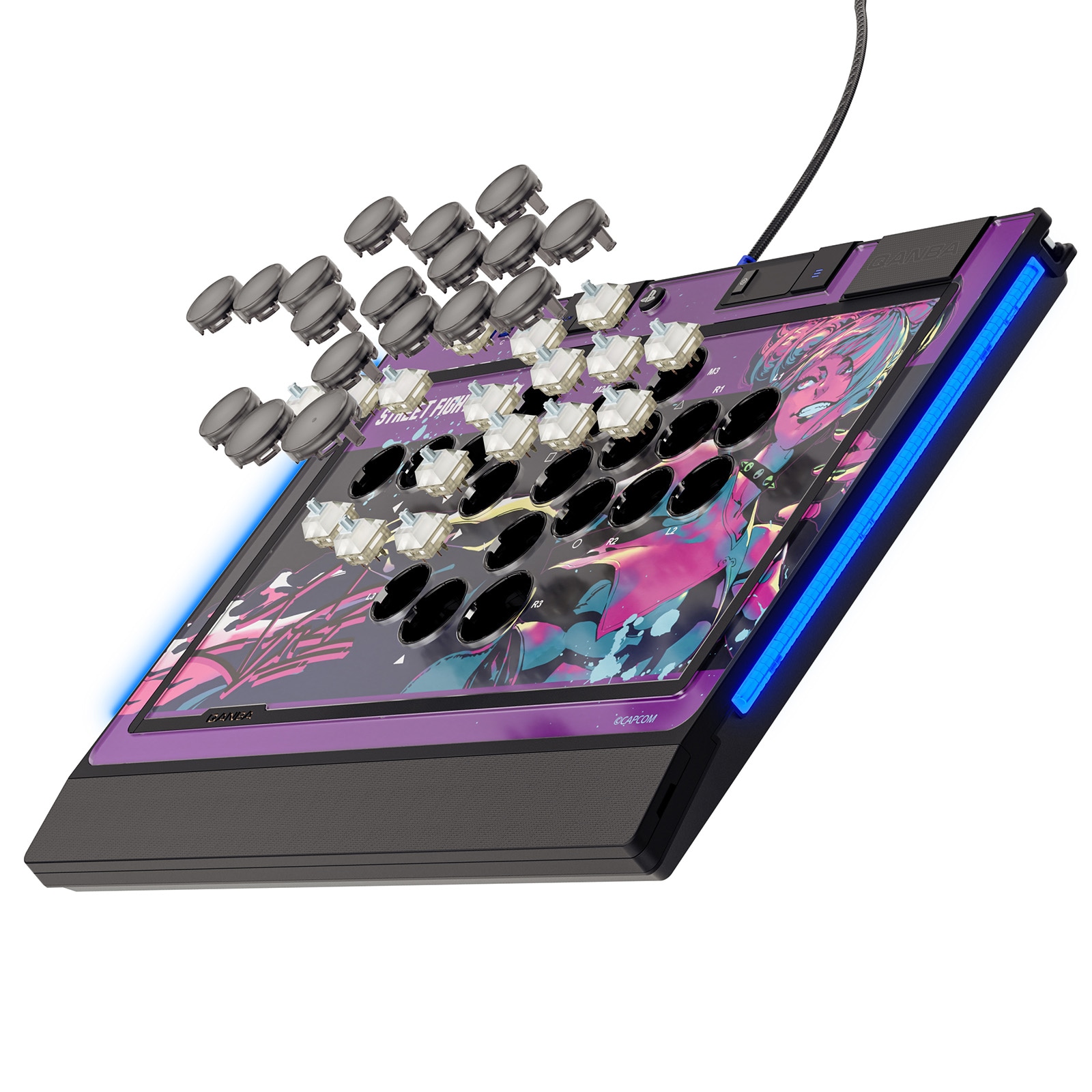 [������ŵ�դ�] Qanba SAPPHIRE �� Capcom Street Fighter 6 JURI Limited Edition S1-01 Arcade Controller ������� ���ե����� x ���ץ��� ���ȥ꡼�ȥե������� 6 ����� ��С��쥹 ���������� ����ȥ����顼 ��ߥƥåɥ��ǥ������ (PlayStation���5 / PlayStation���4 / PC)