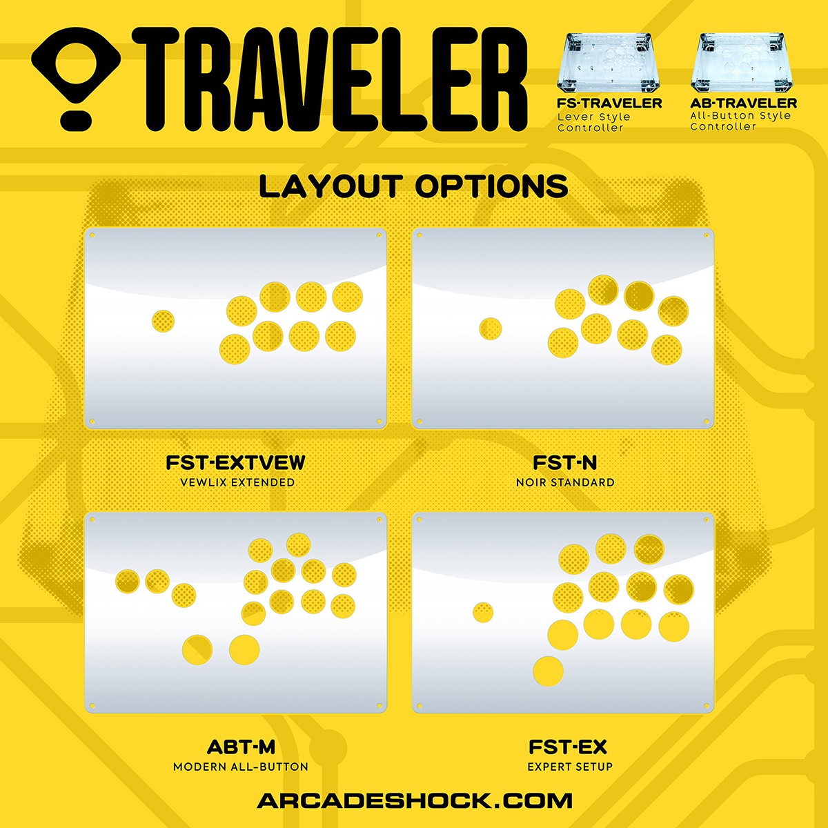 ARCADE SHOCK AS TRAVELER ACRYLIC FULLY ASSEMBLED CONTROLLER CASE ���������� ����å� AS �ȥ�٥顼 ������� ����ȥ����顼 ������ �Хꥨ�������