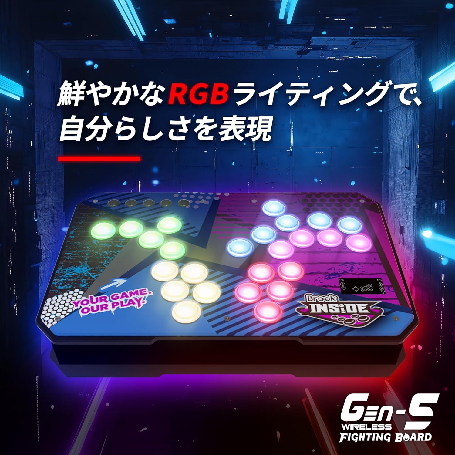 Brook GEN-5W Fighting Board �磻��쥹�б�����ȥ����顼�ܡ��ɡ�P5/PC/Steam Deck�б���Ĵ���ٱ� �����ܡ��ޥ�����RGB �������ޥ�����ǽ��� MM00013293 (ZPMV006)