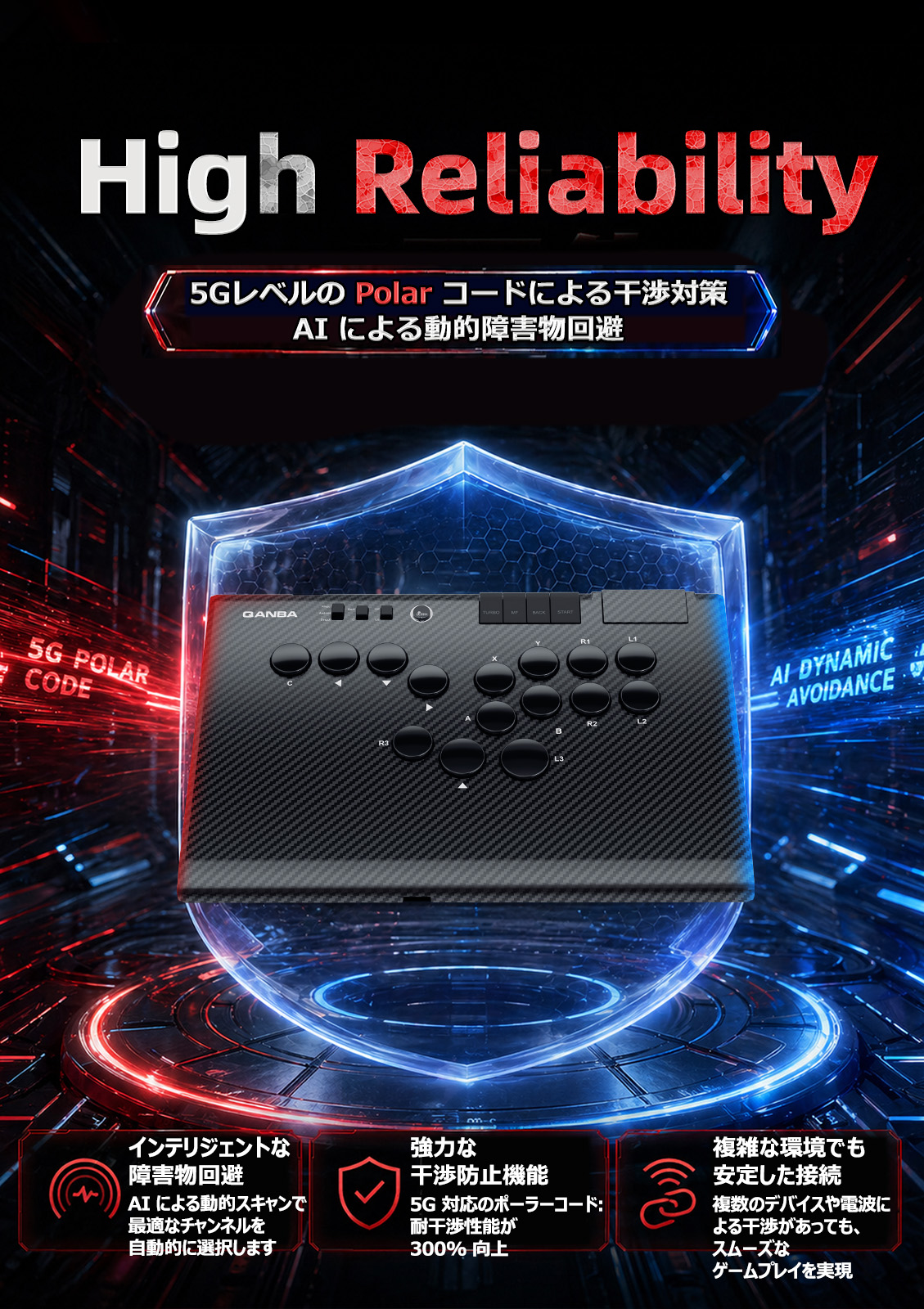 [�ץ쥪������ & ���̸���ȯ�䵭ǰ�ץ쥼���] Qanba Ruby Super Wireless Arcade Controller ������� ��ӡ� ��С��쥹 �����ѡ� �磻��쥹 ���������� ����ȥ����顼��PC�б��˥Хꥨ�������