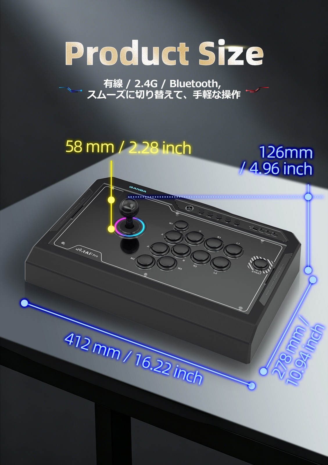 プレオーダー] Qanba Q4 RAF Pro 8K Arcade Fight Stick クァンバ Q4