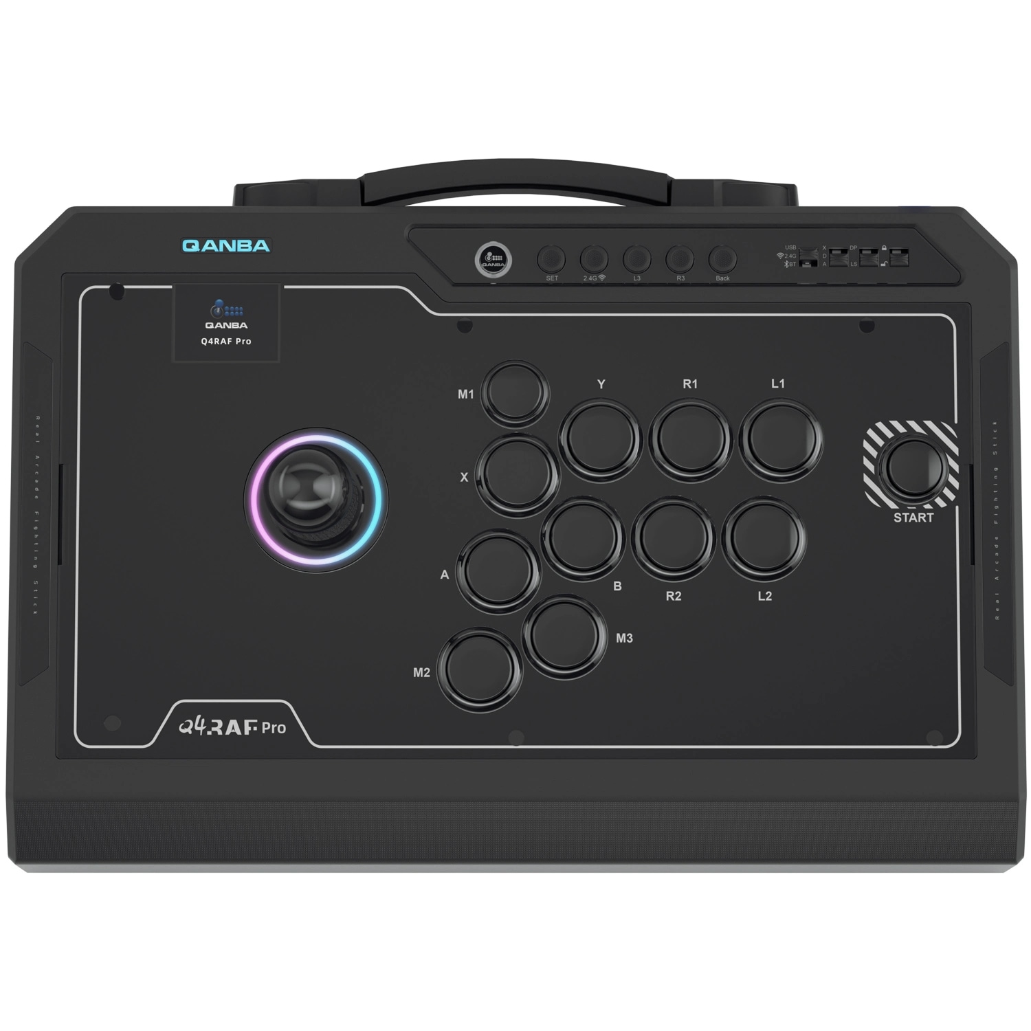 [�ץ쥪������] Qanba Q4 RAF Pro 8K Arcade Fight Stick ������� Q4 �ץ� 8K ���������� �ե����� ���ƥ��å� (PC�б�) 8000Hz �ݡ���󥰥졼�� Ķ��®�쥹�ݥ� 11�ܥ��� �����������ϥޥåԥ� OLED��˥��� ͭ��/2.4G/Bluetooth��³ �����Ż����ܥ���/��С�����  ��Ŭ�ޡ���������