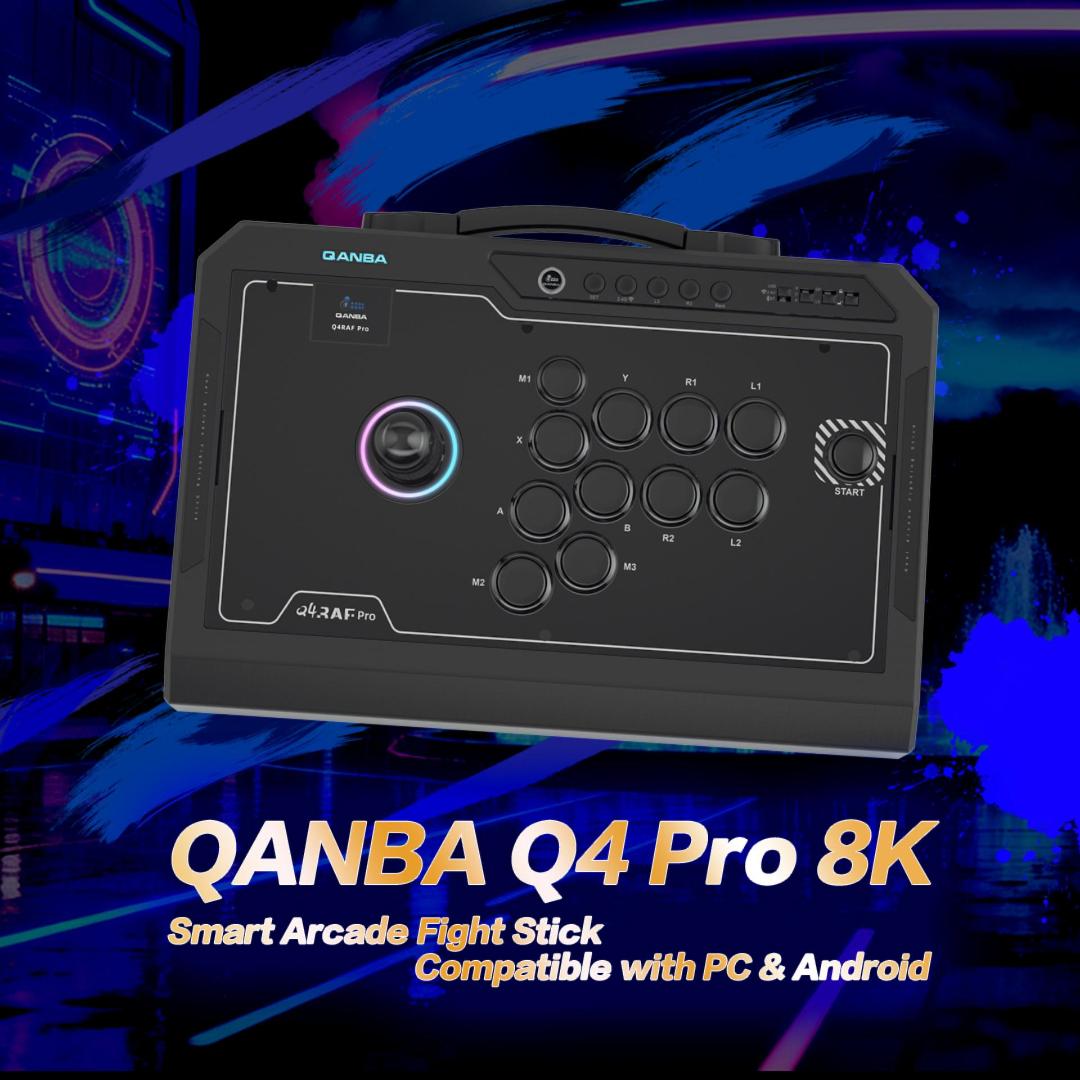 [�ץ쥪������] Qanba Q4 RAF Pro 8K Arcade Fight Stick ������� Q4 �ץ� 8K ���������� �ե����� ���ƥ��å� (PC�б�) 8000Hz �ݡ���󥰥졼�� Ķ��®�쥹�ݥ� 11�ܥ��� �����������ϥޥåԥ� OLED��˥��� ͭ��/2.4G/Bluetooth��³ �����Ż����ܥ���/��С�����  ��Ŭ�ޡ���������