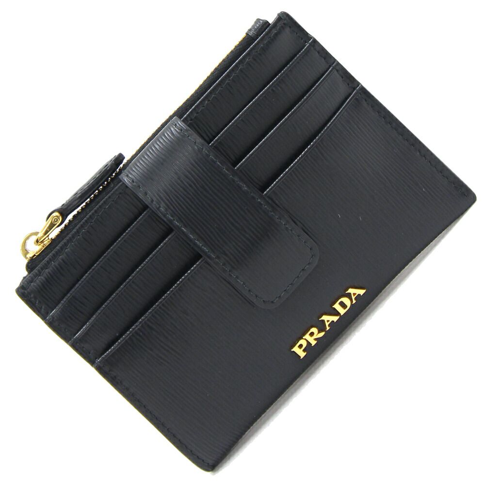 PRADA ブラック レザー コインケース