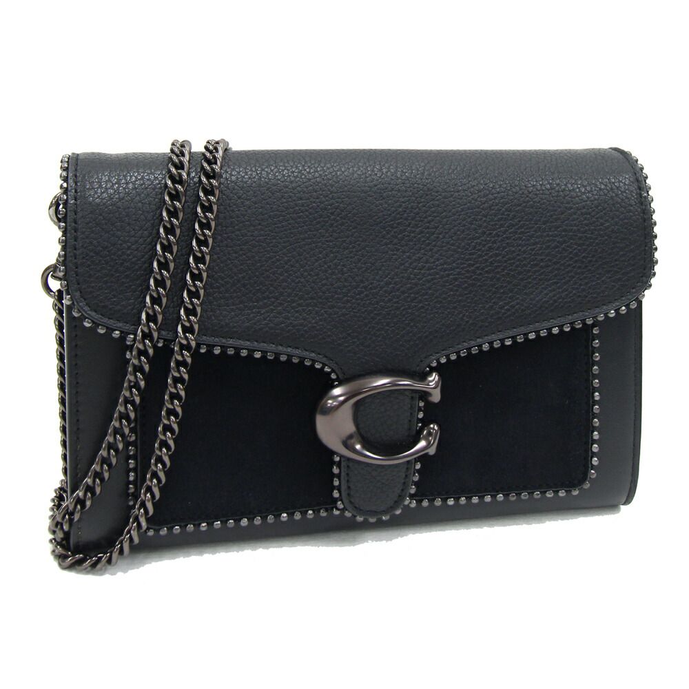 Coach コーチ ショルダーバッグ チェーンウォレット レザー 本革 コーチ チェーンウォレット タビー 6908 ブラック レザー 中古