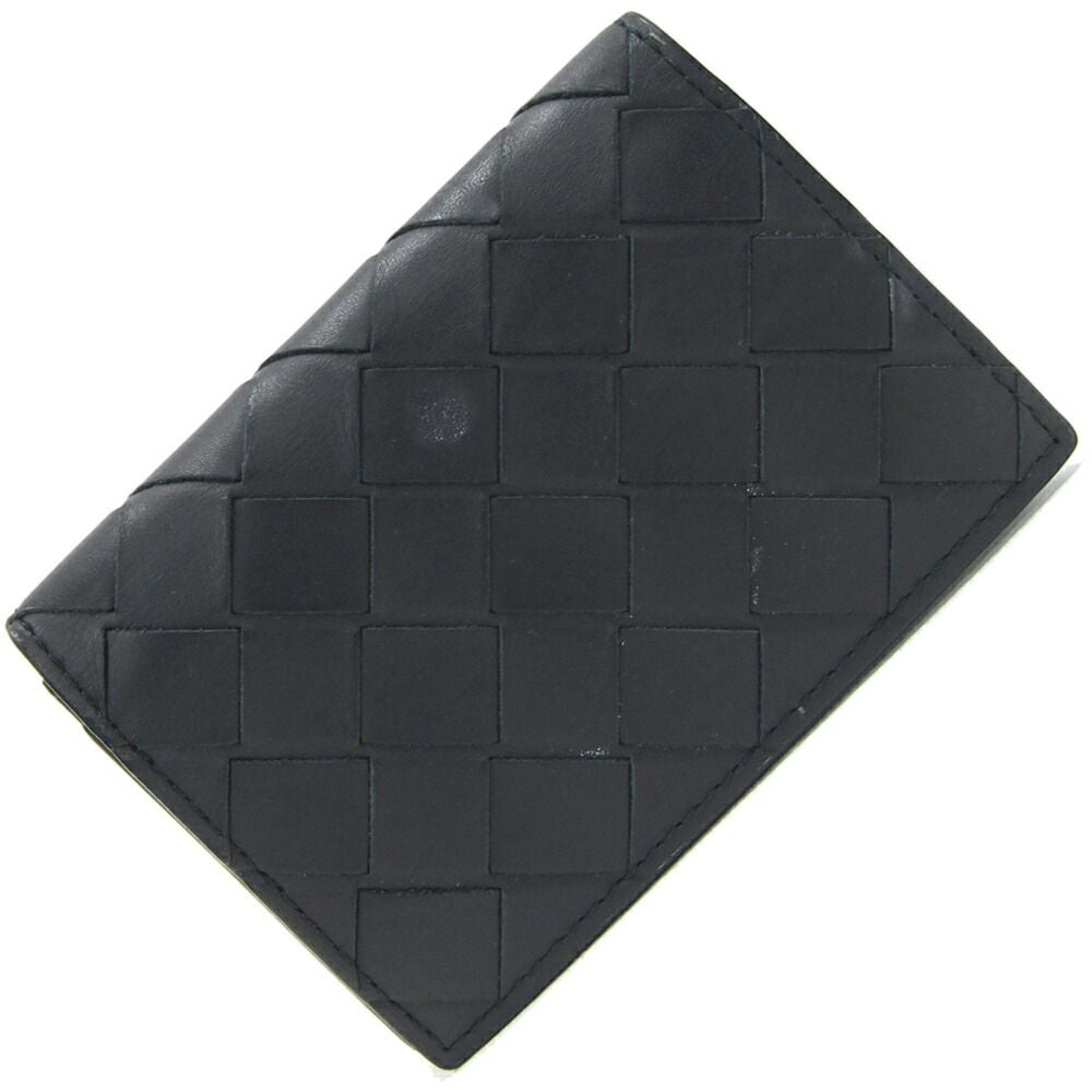 BOTTEGA VENETA 二つ折りカードケース イントレチャート ブラック