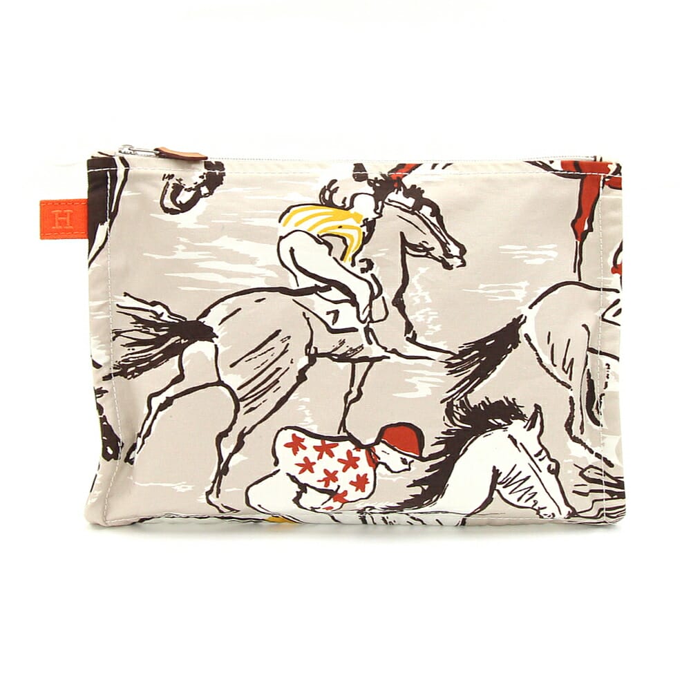 エルメス ポーチ ヴェロシぺディスト スタッズ コットン HERMES