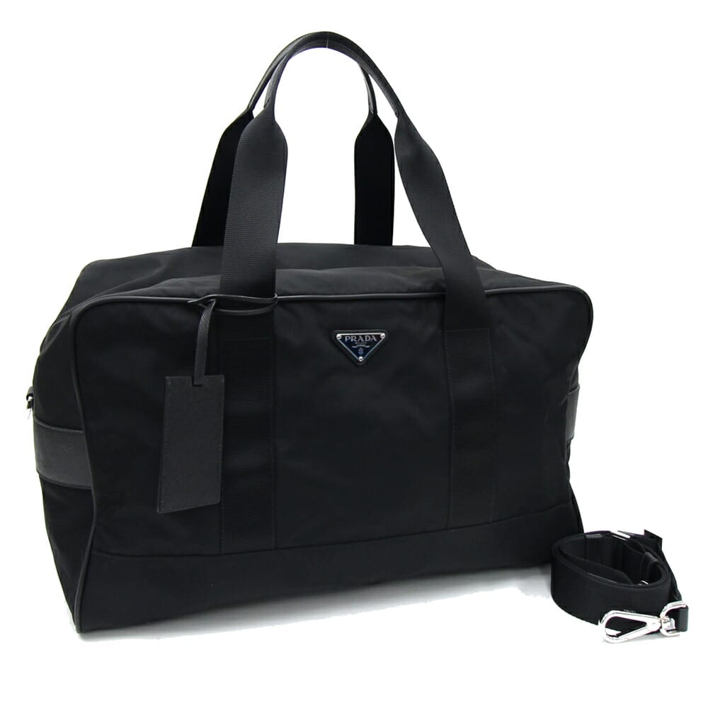 【極美品】プラダ 2way ボストンバッグ ナイロン レザー ギャランティ付 黒 極美品】プラダ 2way ボストンバッグ ナイロン レザー ギャランティ付