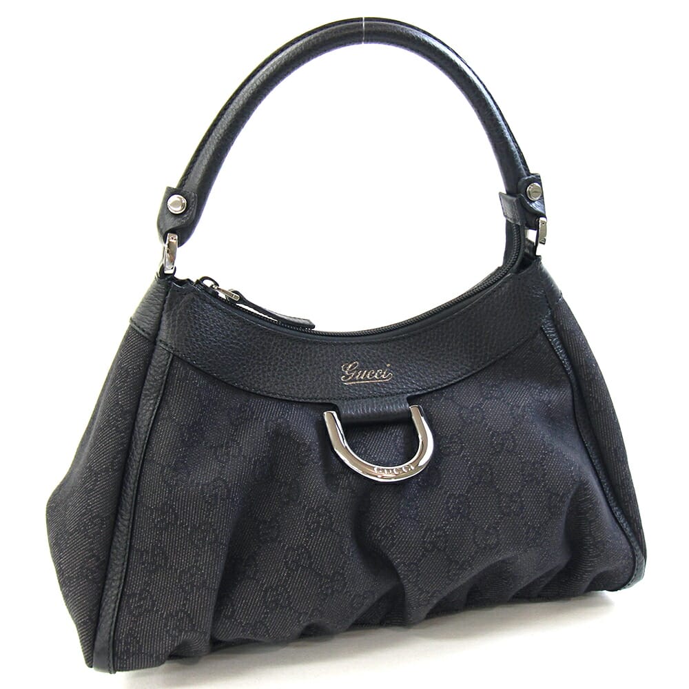 【人気】グッチ☆GG　アビー　ワンショルダー　キャンバス　レザー　ブラック GUCCI グッチ アビー ワンショルダーバッグ GGキャンバス レザー