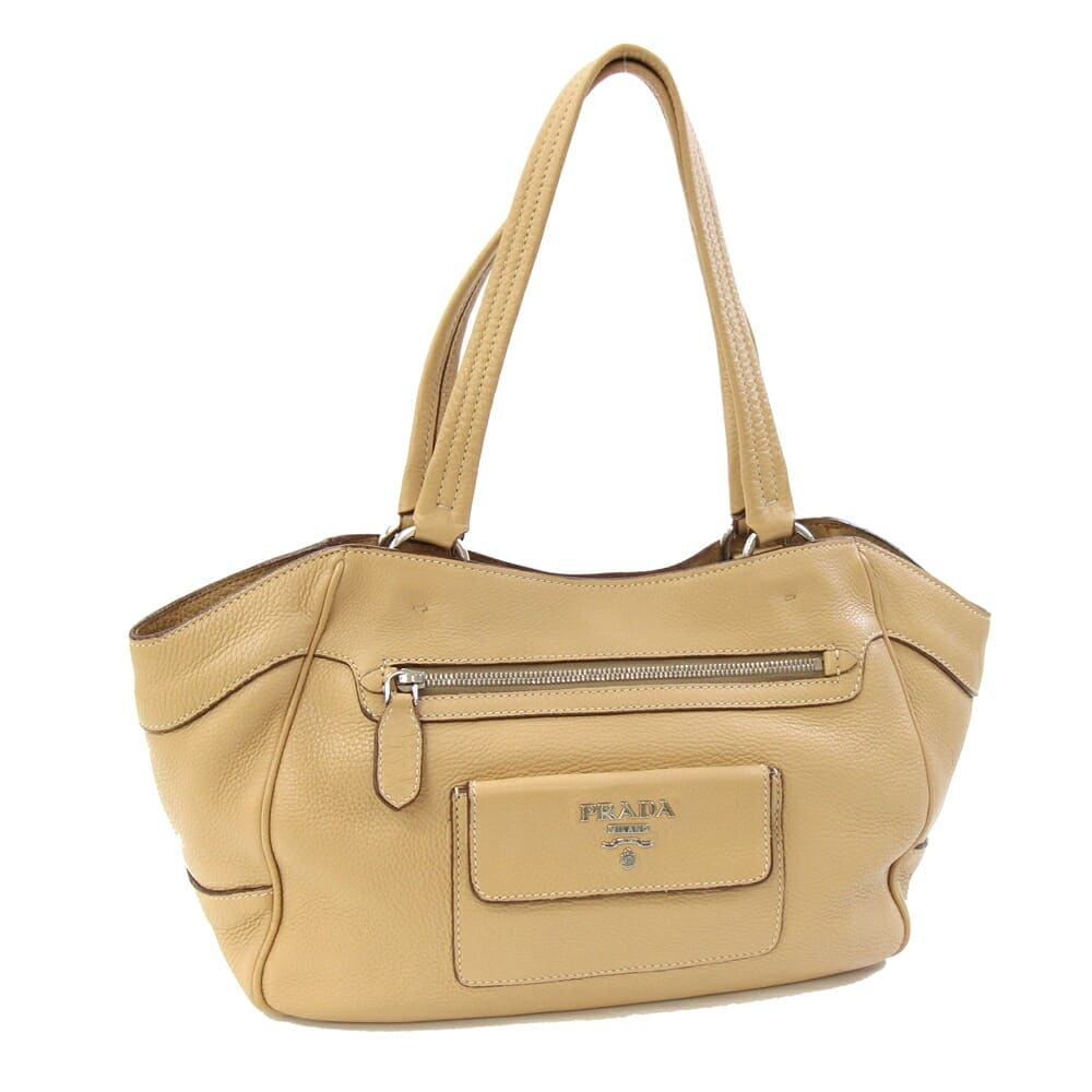 プラダ トートバッグ BR3601 ベージュ レザー 中古 型掛け