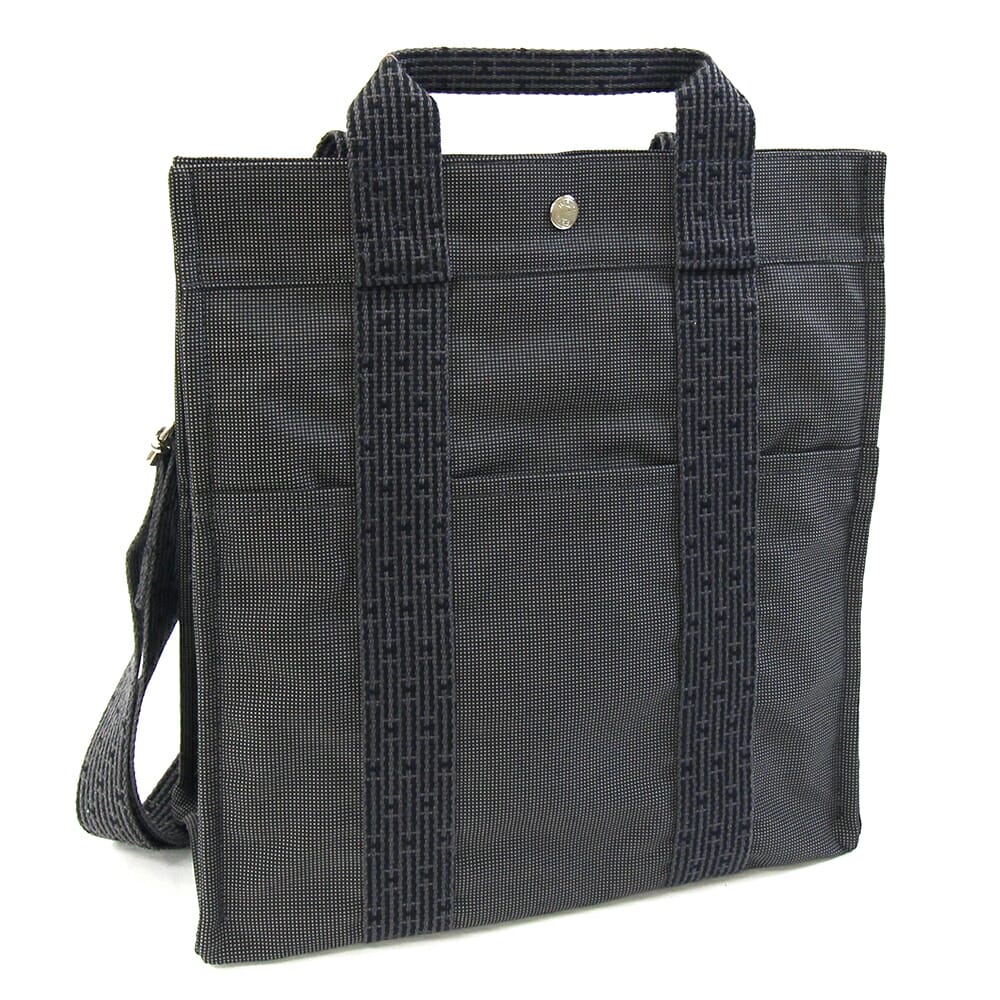 エルメス バックパック エールライン アドMM グレー キャンバス 中古