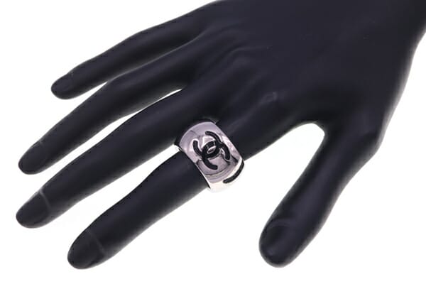 シャネル リング ココマーク ハート シルバー ブラック メタル