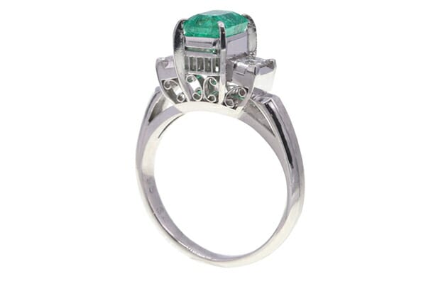 エメラルドリング Pt900/K18 6.2g 11号 Jewelry Emerald1.409ct Ring