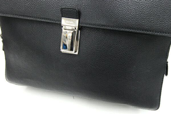 プラダ ブリーフケース 2VB093 ブラック レザー 中古 書類かばん