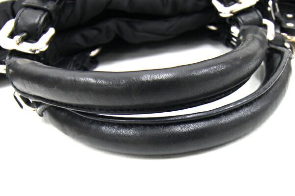 プラダ 2WAYハンドバッグ BN1583 ブラック ナイロン レザー 中古