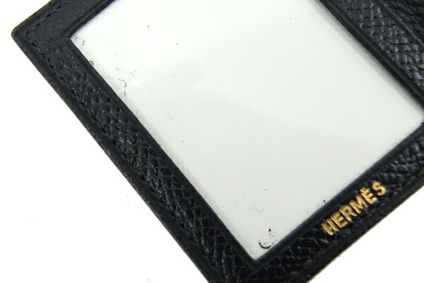 HERMES エルメス　フォトフレーム　ミニ　ブラック　レザー HERMES エルメス ミニフォトケース レザー ブラック【中古