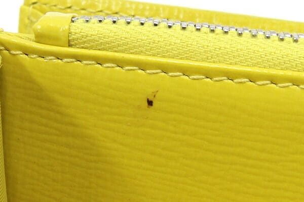 ディオール 二つ折り長財布 イエロー レザー 中古 ロング