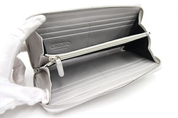 新品未使用品 RIMOWA リモア ラウンドファスナー ロングウォレット 長財布 リモワ ラウンドファスナー長財布 パールホワイト レザー 中古