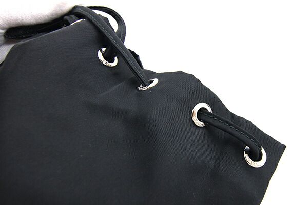 PRADA 黒 ナイロン ドローストリングポーチ巾着 PRADA 超美品 プラダ ナイロン 2WAY 巾着バッグ ドロー