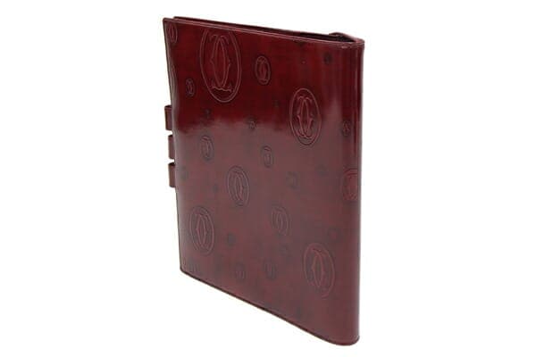 カルティエハッピーバースデーコレクションのレザーカバー限定ノートです。 Cartier カルティエ ハッピーバースデー長財布 ブルー 青 希少